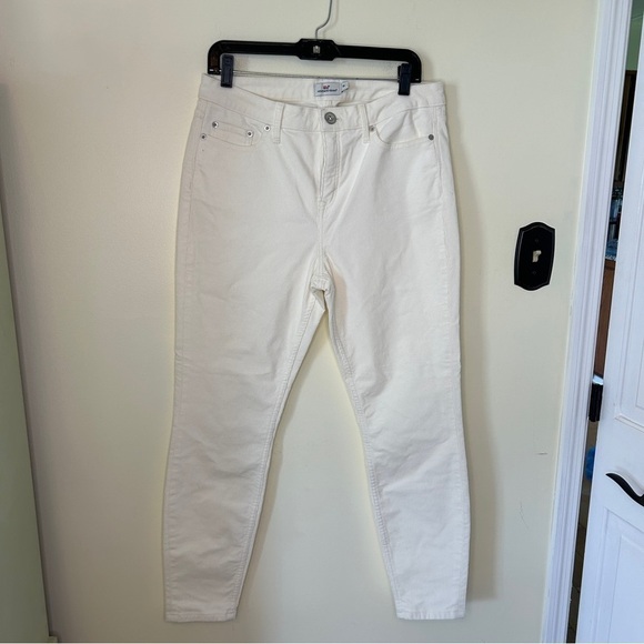 Vineyard Vines High Rise White Corduroy Skinny Pants - Picture 1 of 5